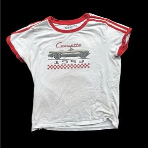 ✨ White and red vintage 90s Corvette racing t-shirt tee✨
